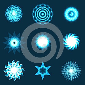 Set of bright shining mandala