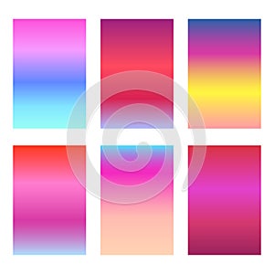 Set of bright sunset red and pink ui backgrounds