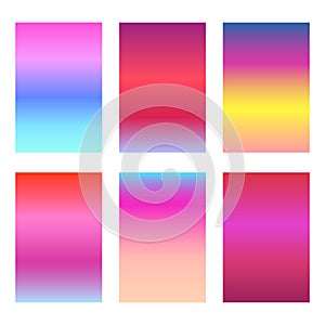 Set of bright sunset red and pink ui backgrounds photo