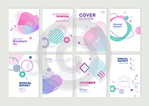 Set of brochure, annual report and cover design templates for beauty