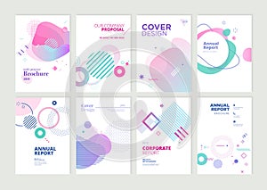 Set of brochure, annual report and cover design templates for beauty photo