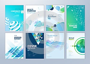 Set of brochure, annual report, flyer design templates in A4 size