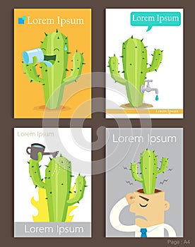 Set of Brochure Design cactus and water Templates