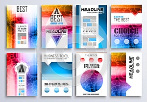 Set of Brochure, Flyers and layout templates for you projects photo