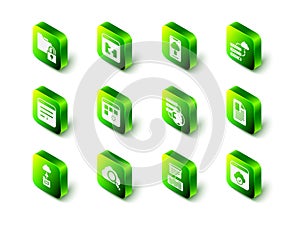 Set Broken file, Cloud technology data transfer, Network cloud connection, File document, Server, Data, Web Hosting and