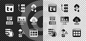 Set Broken file, Server, Cloud hacking, Network cloud connection, technology data transfer, Browser files, Data, Web