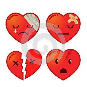 Set of Broken Heart Icon