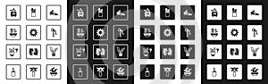 Set Broken pot, Flower, Plant in, Garden sprayer for fertilizer, Water bottle, Cactus peyote, and Spraying plant icon