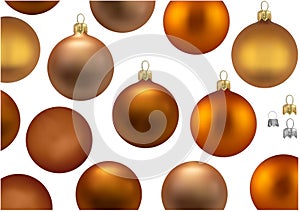 Set of Bronzed Christmas Balls without Motif