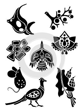 Set of brooches silhouettes