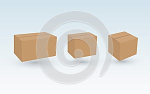A set of brown carton boxes to deliver package for business