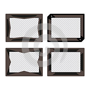 Set of Brown photo frames with transparent middle