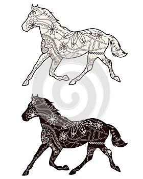 Set of browns horses