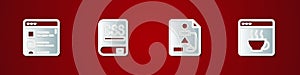 Set Browser files, Books about programming, Flowchart and Software icon. Vector