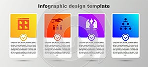 Set Browser files, Boss with employee, Growth chart and progress and Hierarchy organogram. Business infographic template