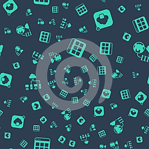 Set Browser files, Cloud technology data transfer, Computer network and Network cloud connection on seamless pattern