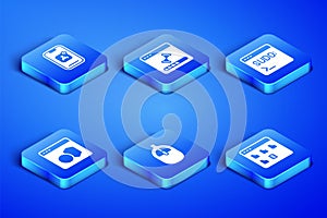 Set Browser files, Mobile Apps, Computer mouse, Software, Loading data window and Code terminal icon. Vector