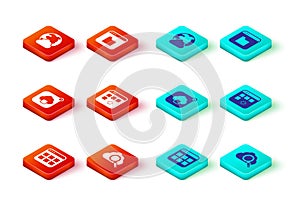 Set Browser files, Search cloud computing, Cloud technology data transfer, Loading window, and Social network icon