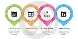 Set Browser window, files, Folder tree and Broken. Business infographic template. Vector