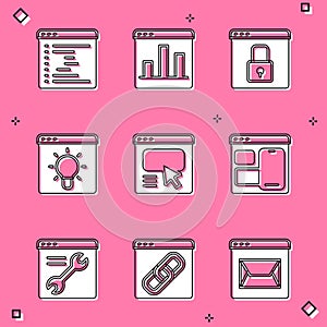 Set Browser window, Graph chart infographic, Secure your site with HTTPS, SSL, UI or UX design, Web developer