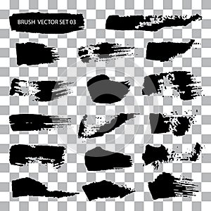 Set of brush stroke vector stains isolated