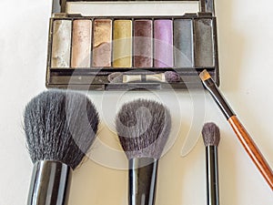 A set of brushes for make-up