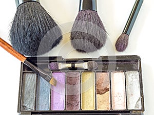 A set of brushes for make-up