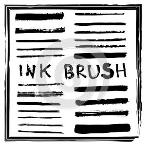 set of brushes simulating ink