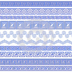 Set of brushes to create Greek Meander patterns photo