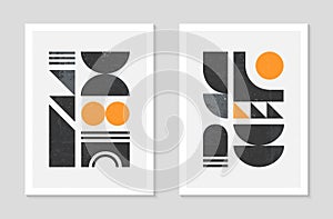 Set of bstract bauhaus geometric pattern backgrounds