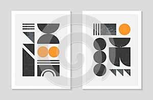 Set of bstract bauhaus geometric pattern backgrounds