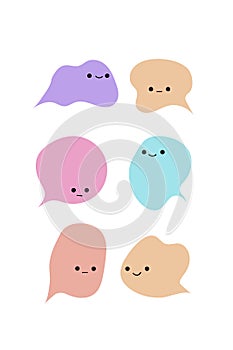 Set of bubbles, comments in shape of cute cloud