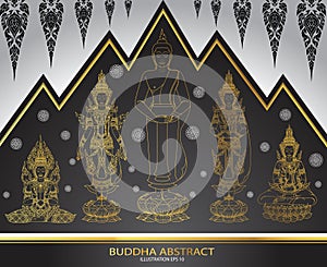 Set of buddha thai tradition abstract