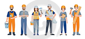 Set of Builder people or Construction Worker