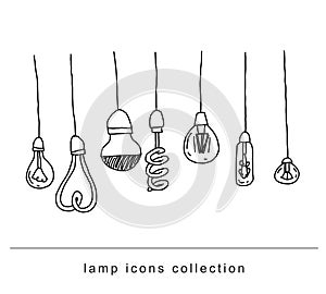 Set bulb idea icon, vector illustration