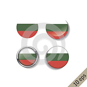 Set of BULGARIA flags round badges