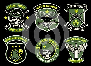 Set bundle of military badge