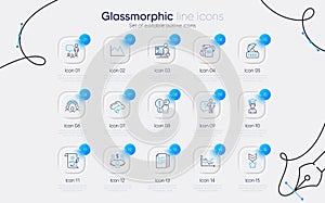 Set of Bureaucracy, Meeting and Fake news line icons for web app. Pictogram icon. Vector