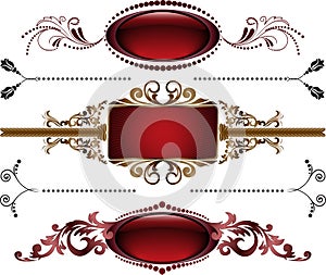 Set of burgundy frame