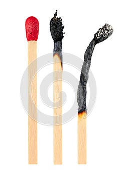Set of burnt match