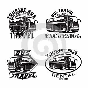 Set of Bus travel company logo designs