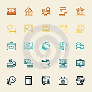 Set of business and banking icons