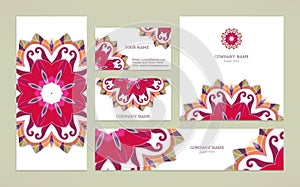 Set business card with mandala