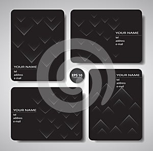 Set business cards abstract on black background