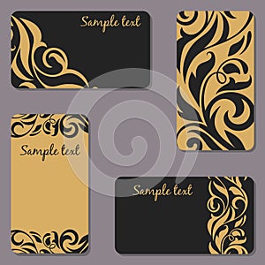 Set of business Cards. Beauty designs. Vintage cards