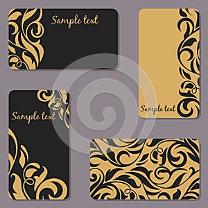 Set of business Cards. Beauty designs. Vintage cards