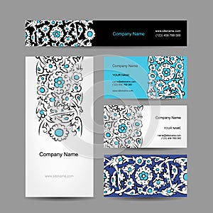 Set of business cards design, turkish ornament