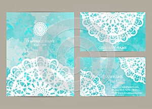 Set business cards with mandala