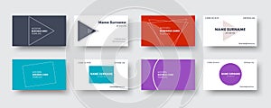 set of business cards in a minimalist style with different geometric shapes.