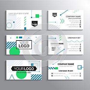 Set of business cards - vector template abstract background